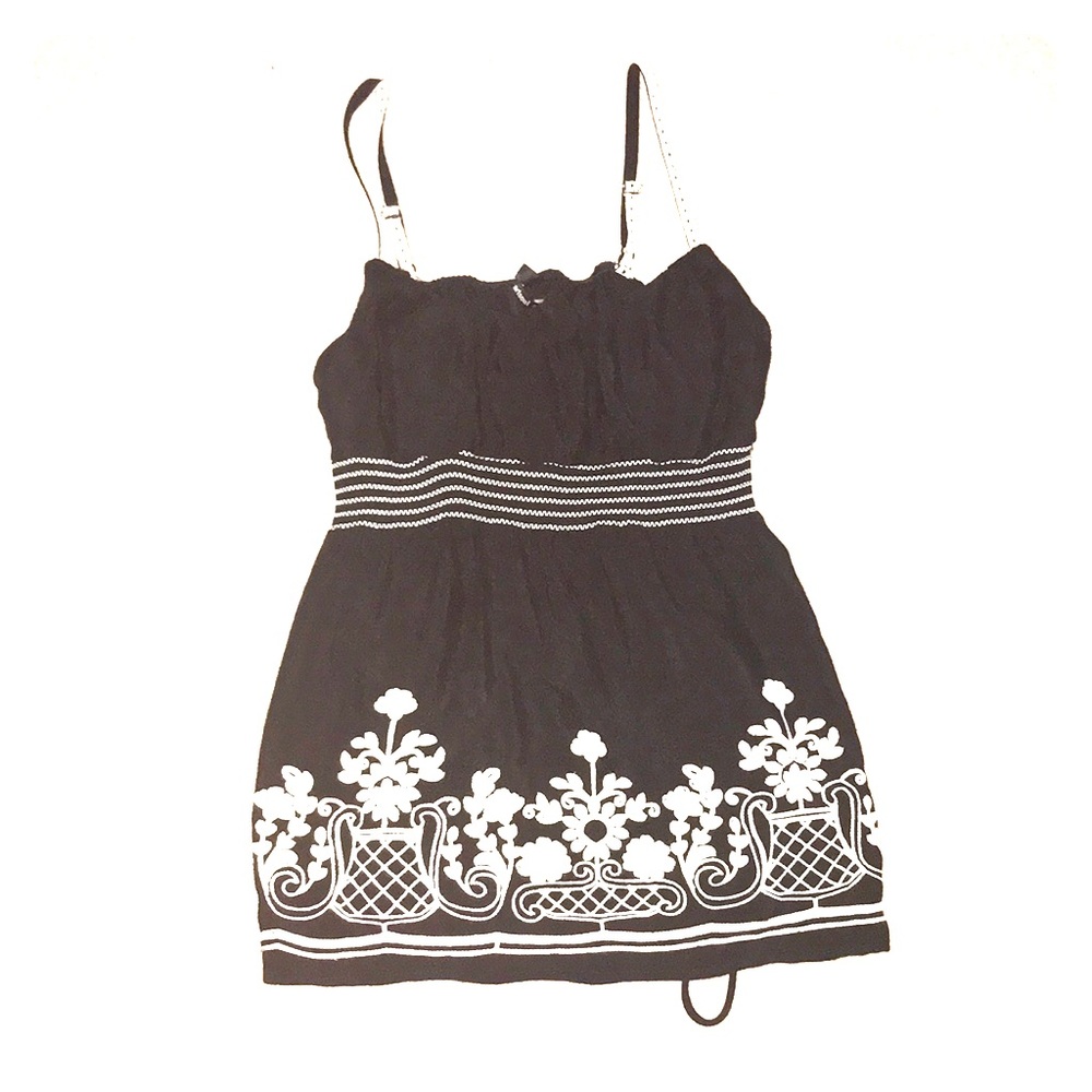 Embroidered babydoll top